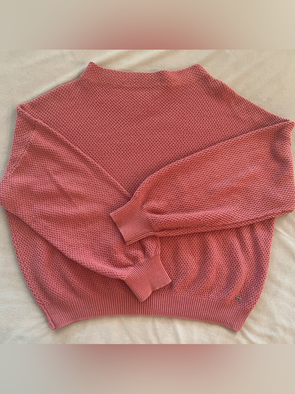 Cotton On Textured Crew Sweater in Coral Pink